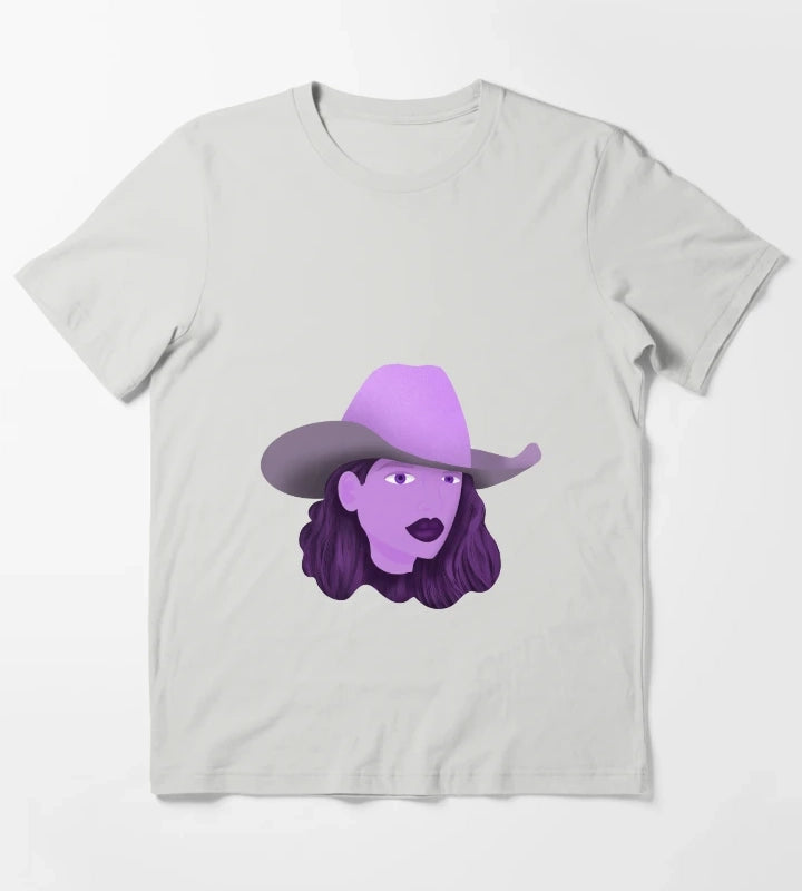 Purple Cowgirl T-Shirt Light Grey
