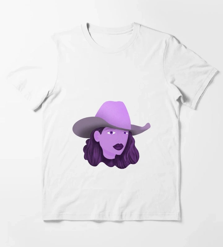 Purple Cowgirl T-Shirt White