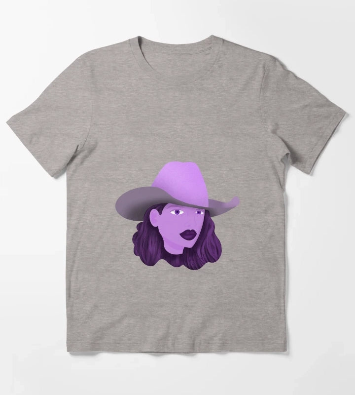 Purple Cowgirl T-Shirt Heather Grey