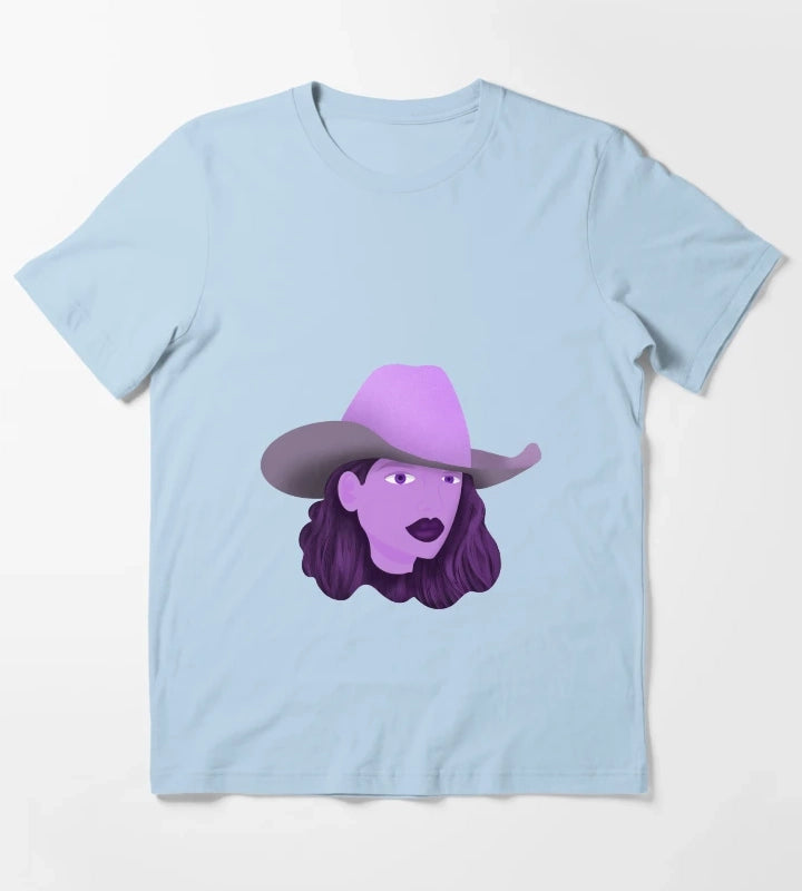 Purple Cowgirl T-Shirt Sky Blue