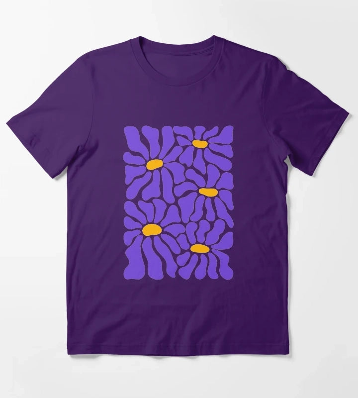 Purple Retro Daisies T-Shirt Purple