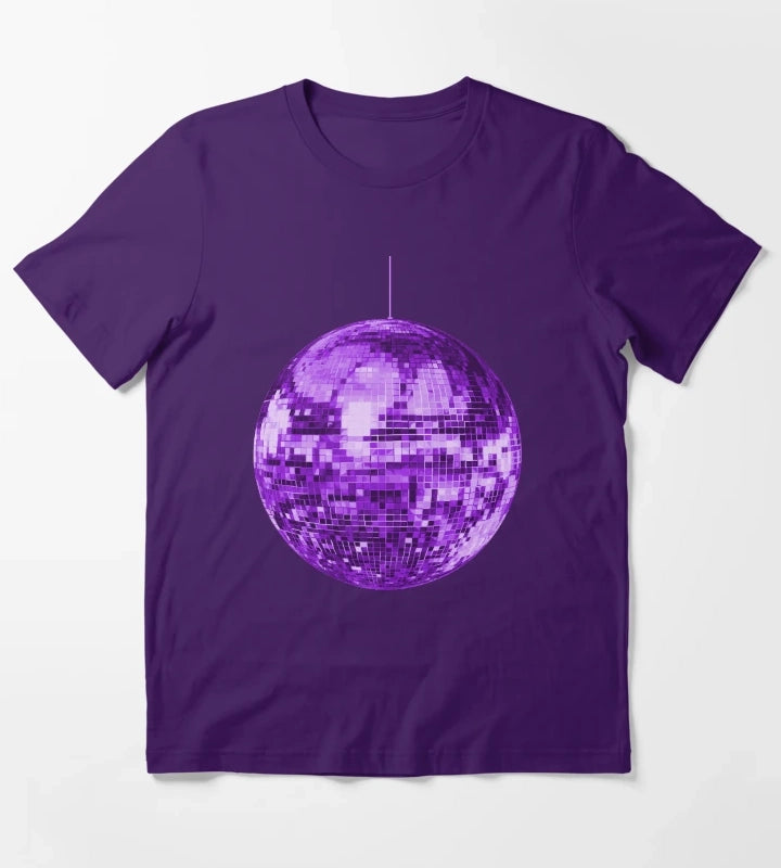 Purple Retro Disco Ball T-Shirt Purple