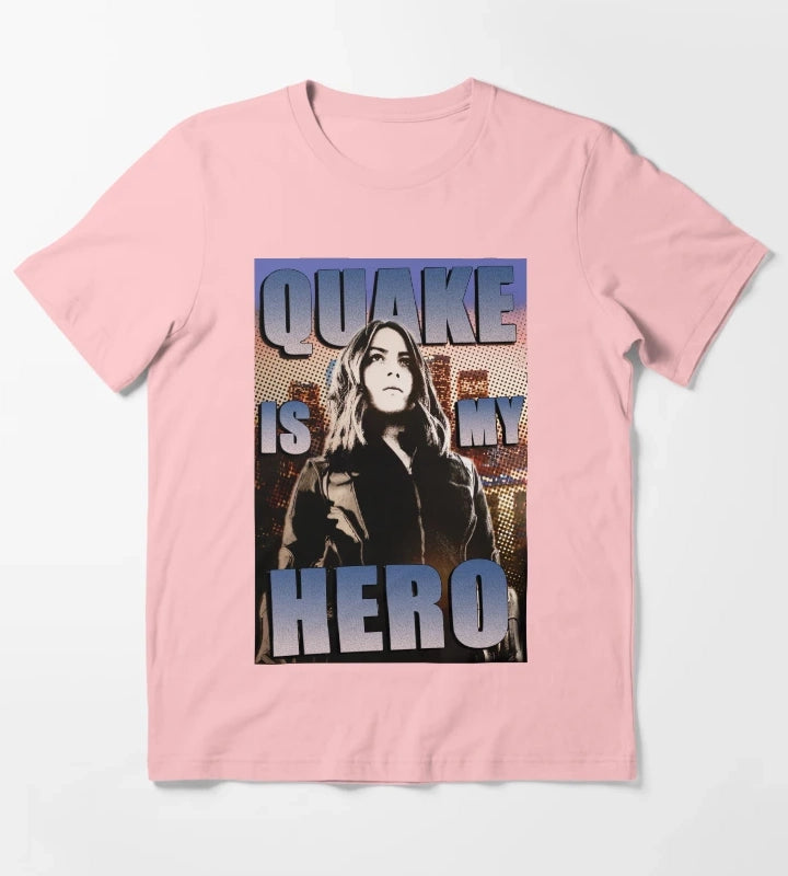 Quake Is My Hero Poster T-Shirt Dark Grey