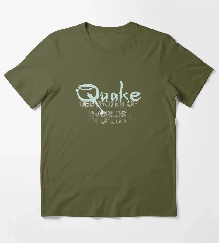 Quake destroyer of worlds white T-Shirt Olive Green