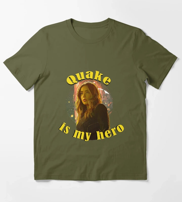 Quake is my hero T-Shirt Olive Green