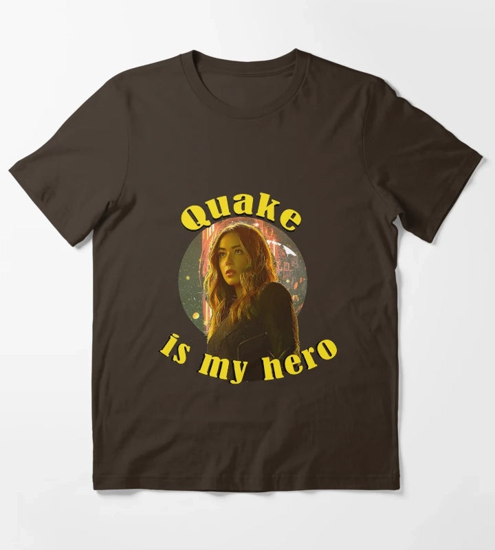 Quake is my hero T-Shirt Brown