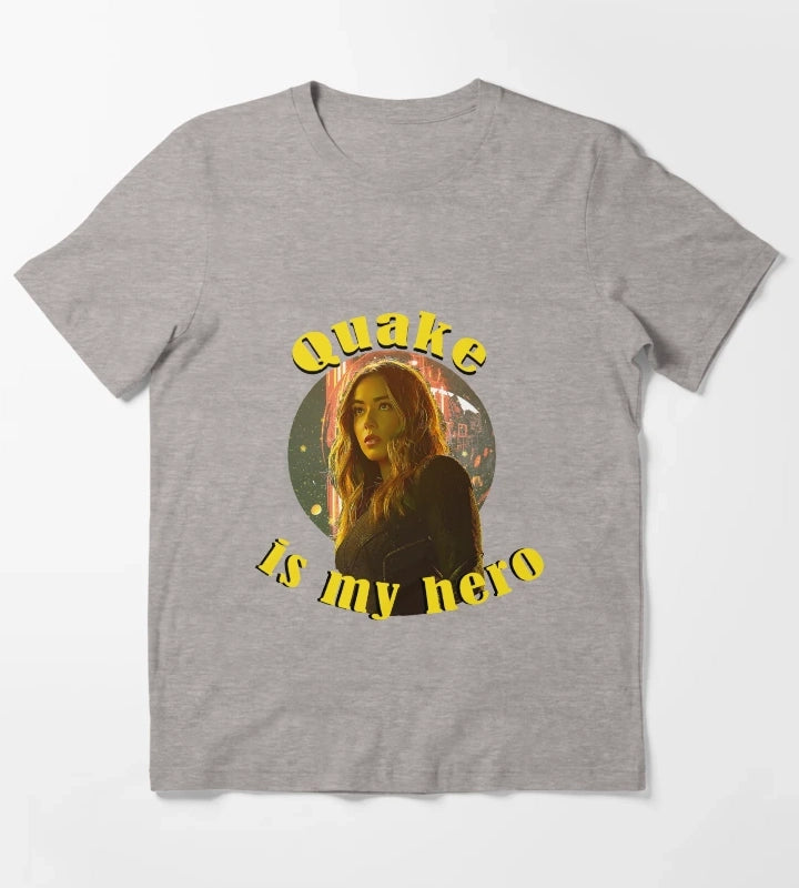 Quake is my hero T-Shirt Heather Grey