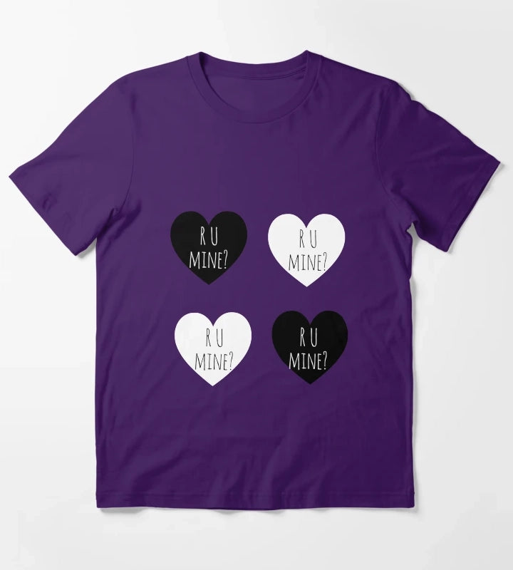 R U Mine hearts sticker pack T-Shirt Purple
