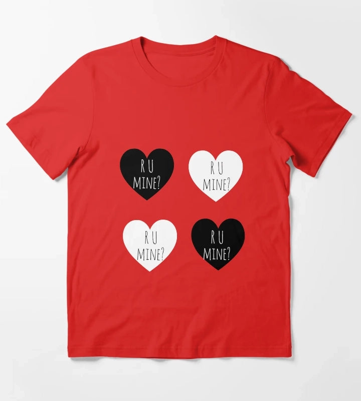 R U Mine hearts sticker pack T-Shirt Red