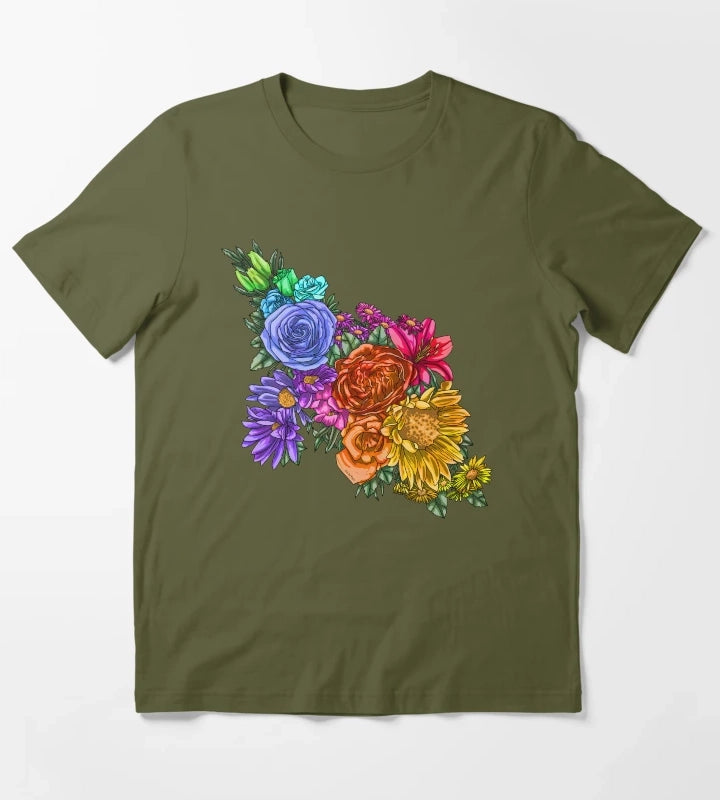 Rainbow Blooming 2023 T-Shirt Olive Green