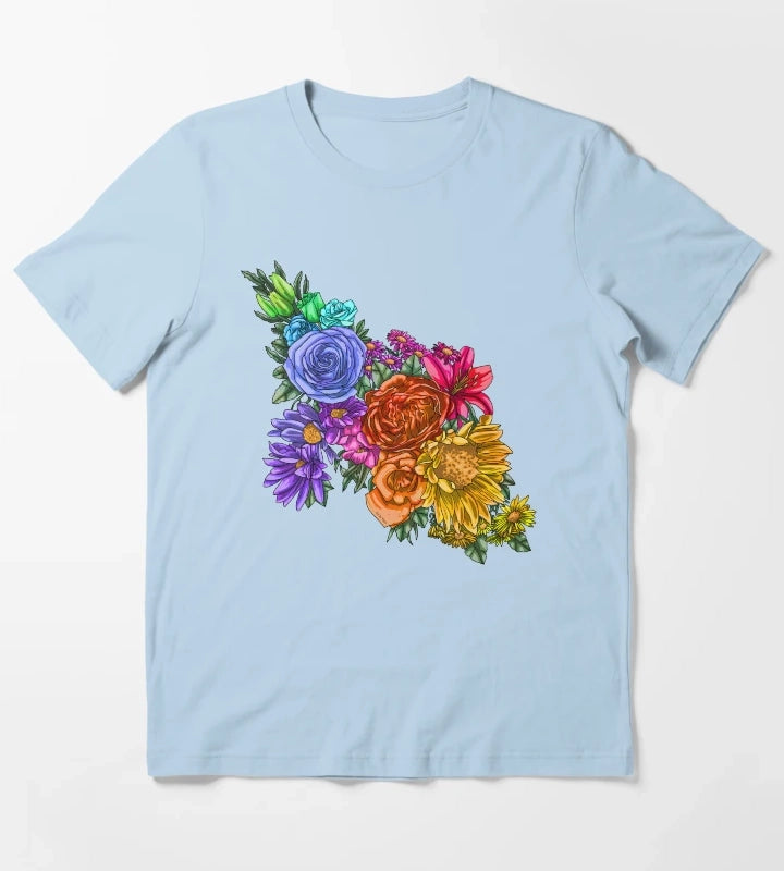 Rainbow Blooming 2023 T-Shirt Sky Blue