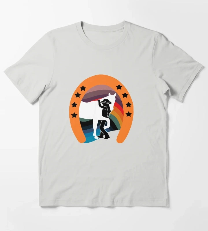 Rainbow Cowgirl T-Shirt Light Grey