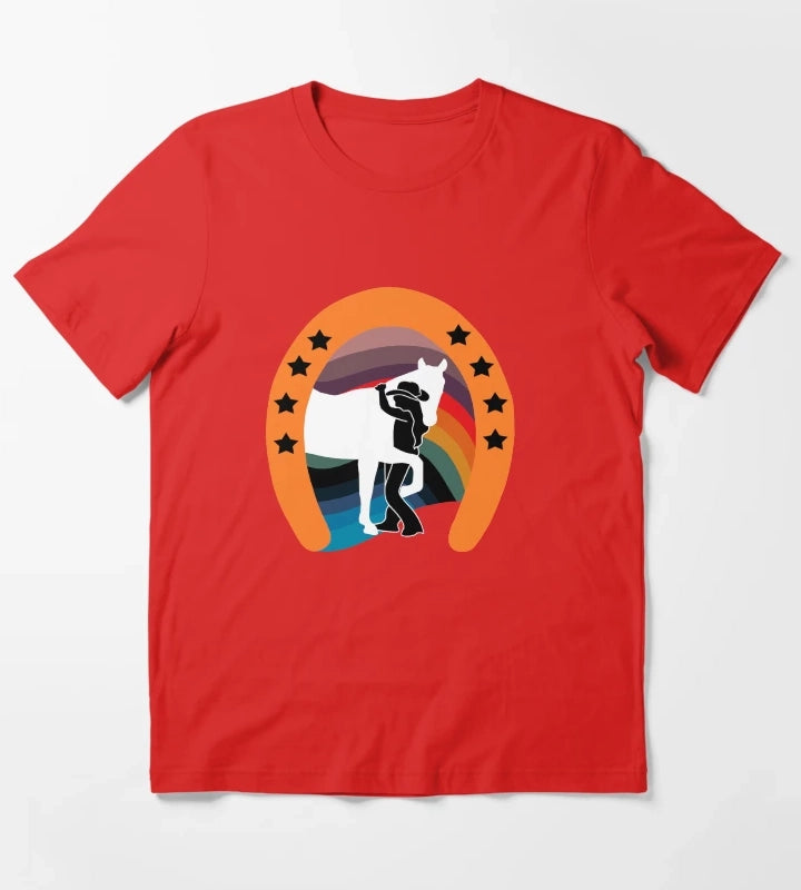 Rainbow Cowgirl T-Shirt Red