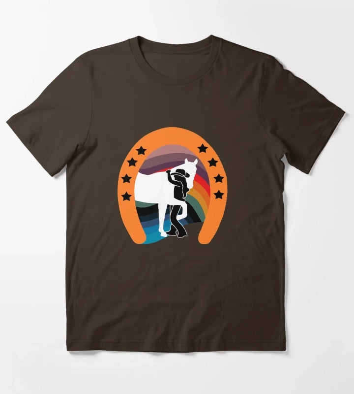 Rainbow Cowgirl T-Shirt Brown