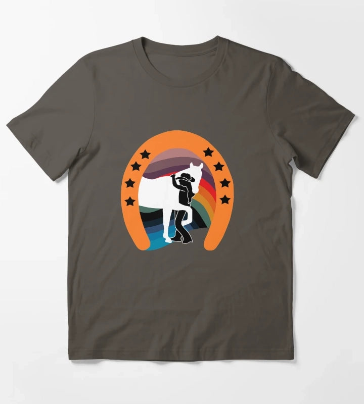 Rainbow Cowgirl T-Shirt Dark Grey