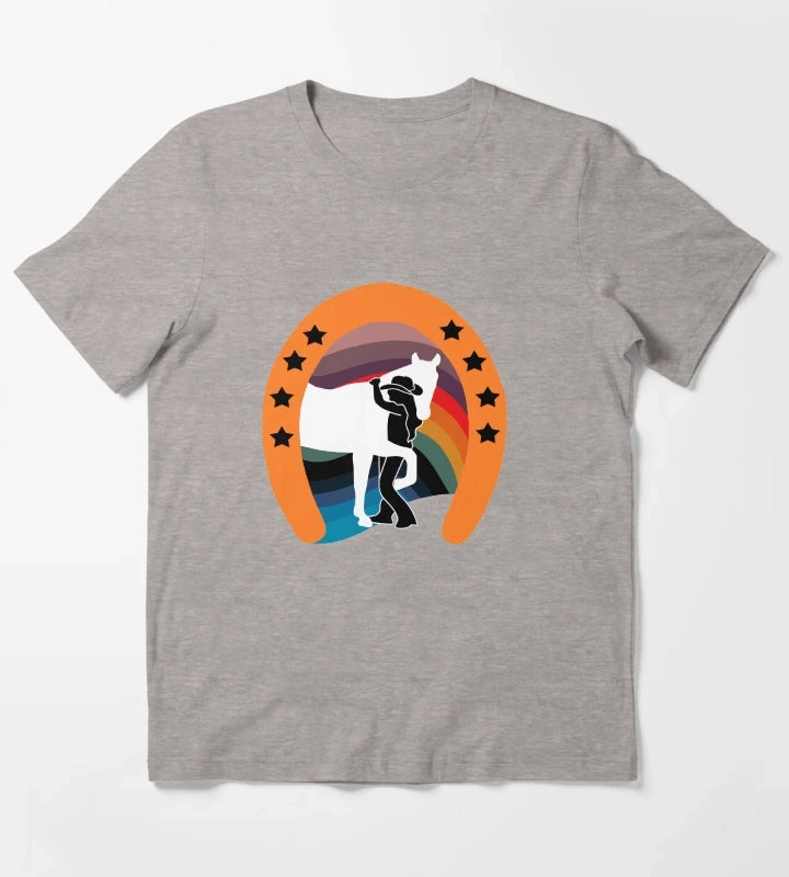 Rainbow Cowgirl T-Shirt Heather Grey