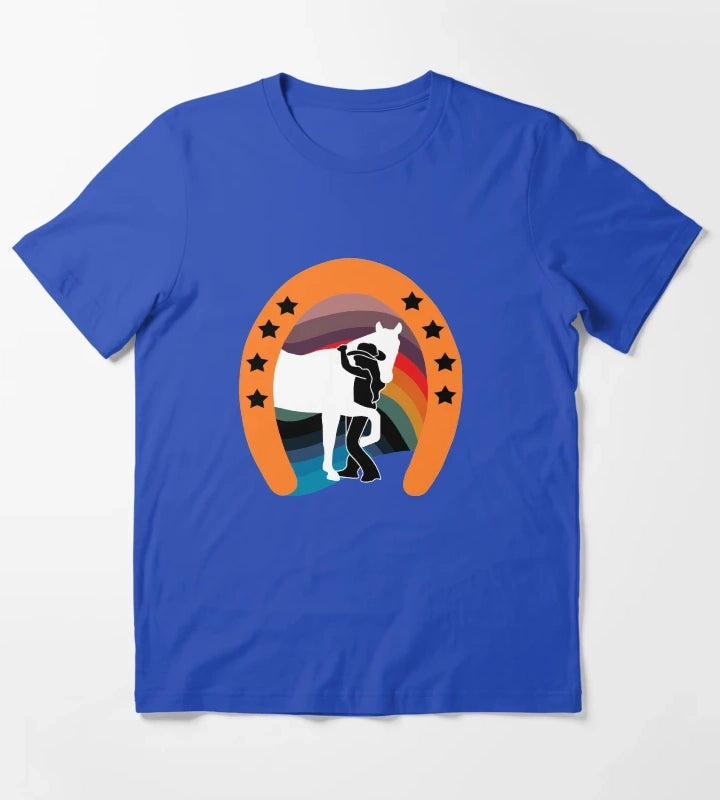 Rainbow Cowgirl T-Shirt Blue