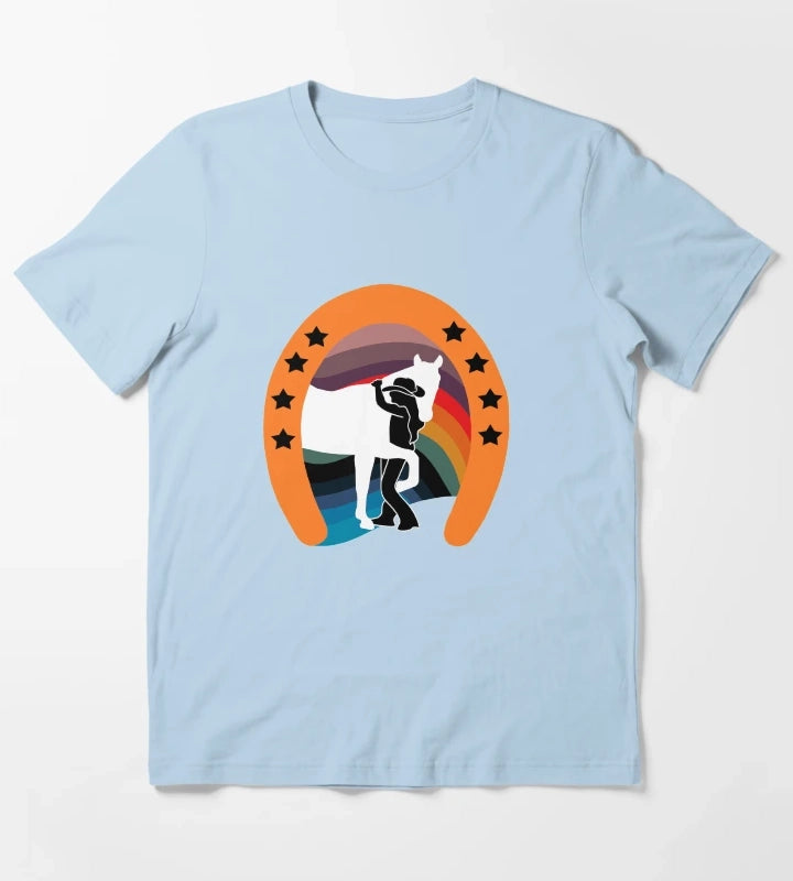 Rainbow Cowgirl T-Shirt Sky Blue