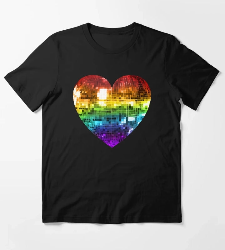 Rainbow Disco Ball Heart T-Shirt