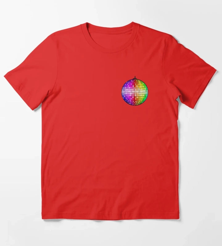 Rainbow Disco Ball T-Shirt Red