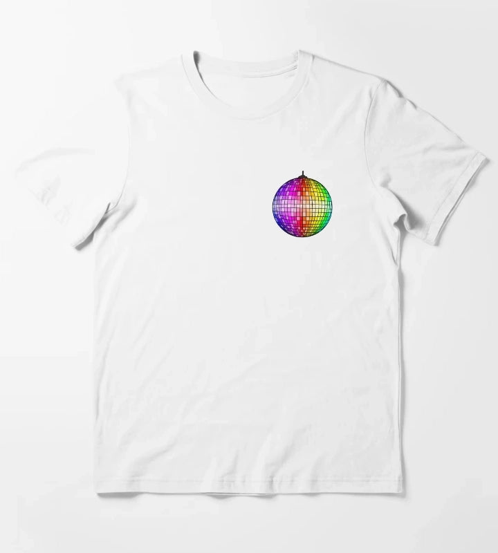 Rainbow Disco Ball T-Shirt White