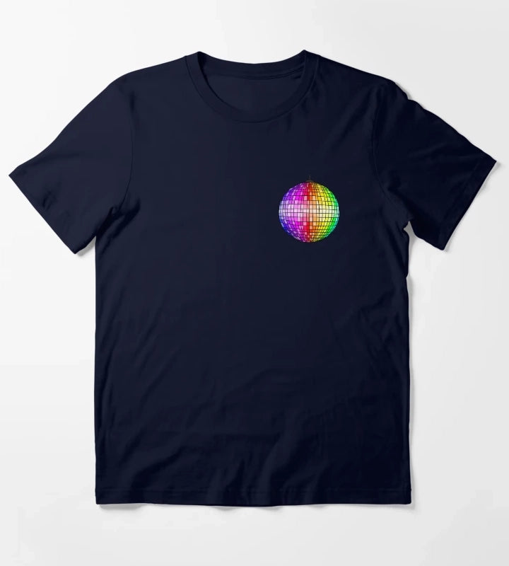 Rainbow Disco Ball T-Shirt Navy