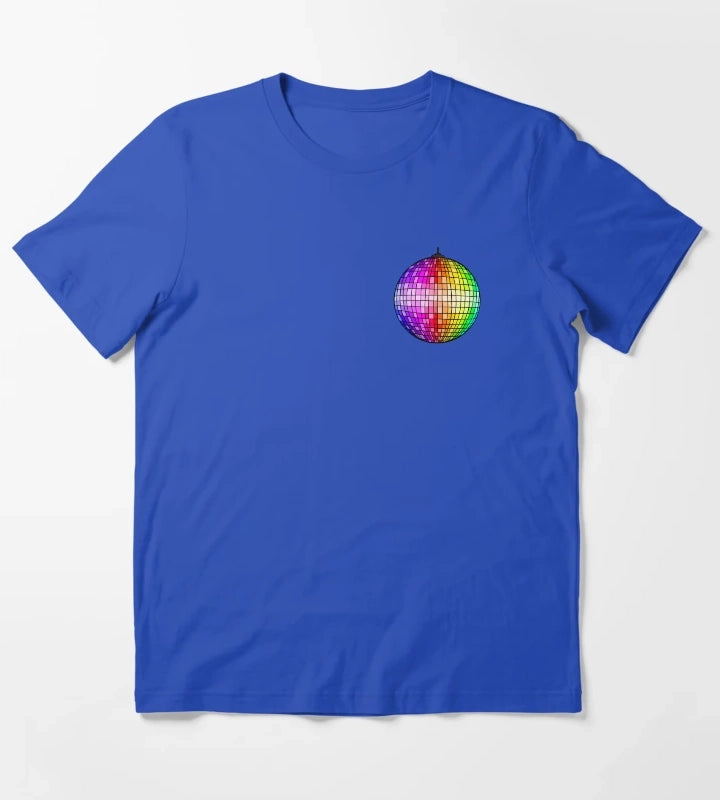 Rainbow Disco Ball T-Shirt Blue