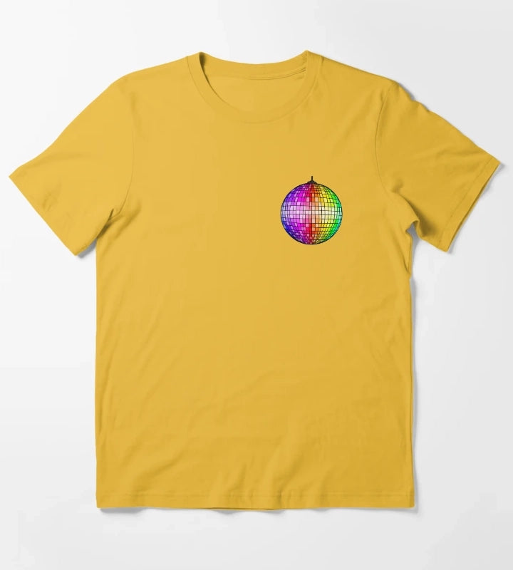 Rainbow Disco Ball T-Shirt Yellow
