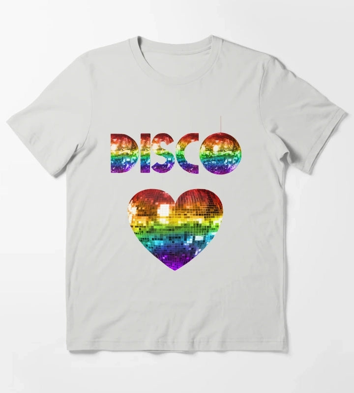 Rainbow Disco Love T-Shirt Light Grey