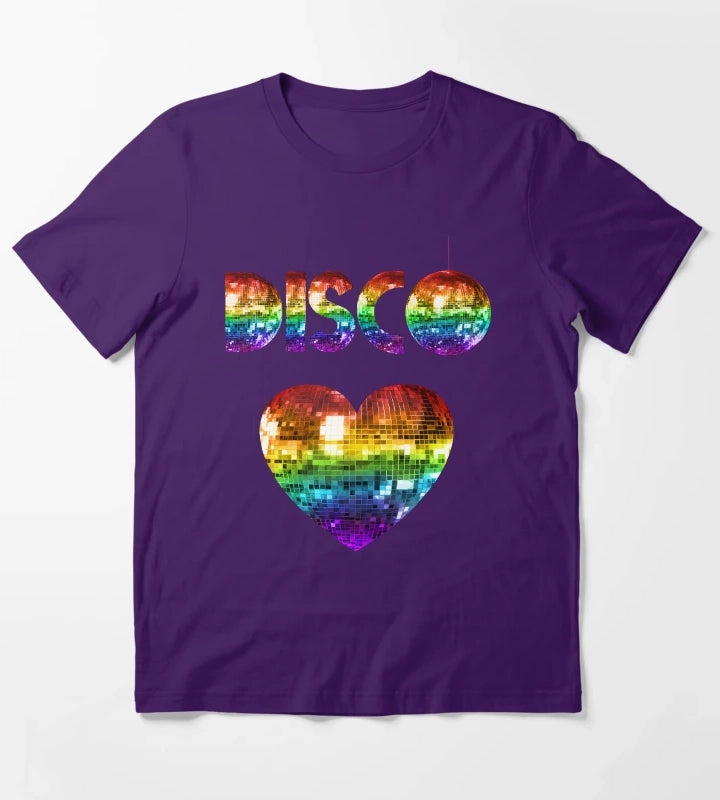 Rainbow Disco Love T-Shirt Purple