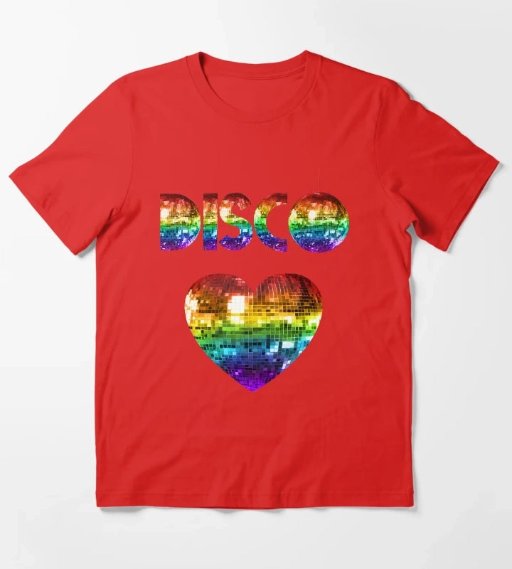 Rainbow Disco Love T-Shirt Red