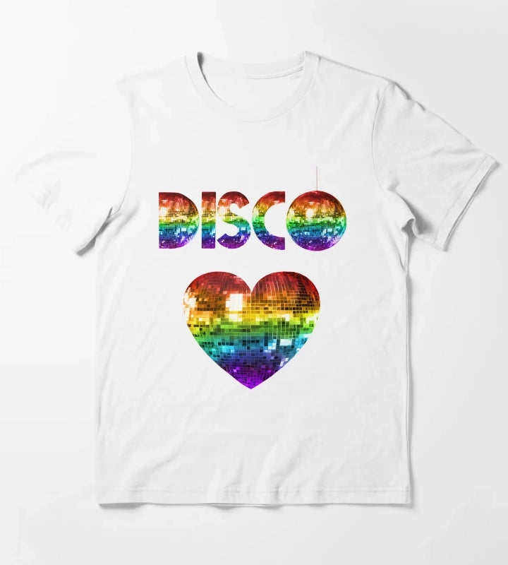 Rainbow Disco Love T-Shirt White
