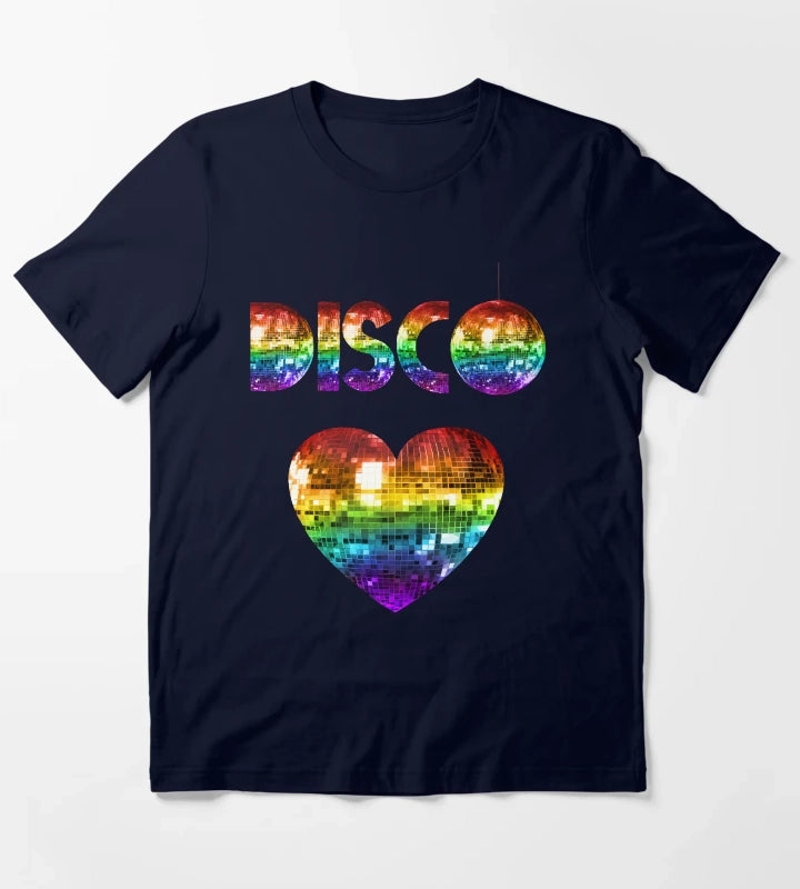 Rainbow Disco Love T-Shirt Navy
