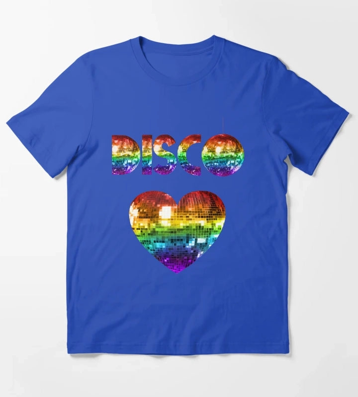 Rainbow Disco Love T-Shirt Blue