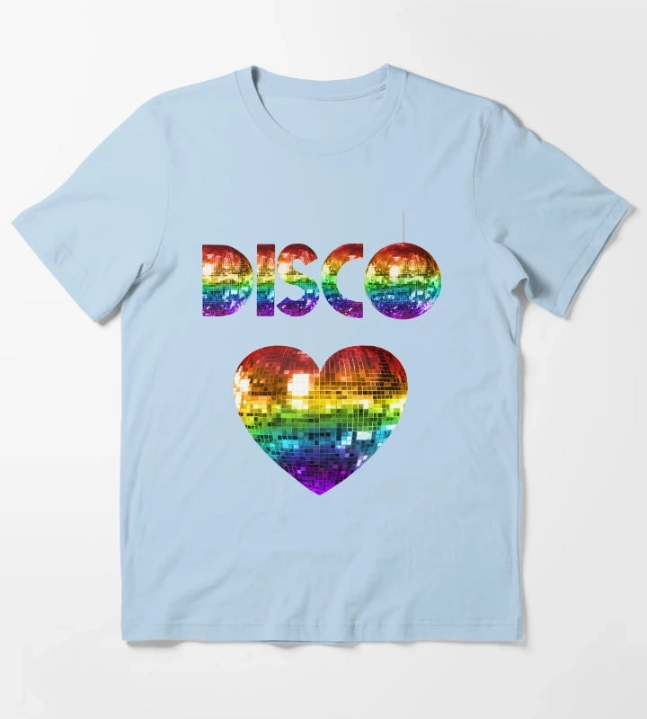 Rainbow Disco Love T-Shirt Sky Blue