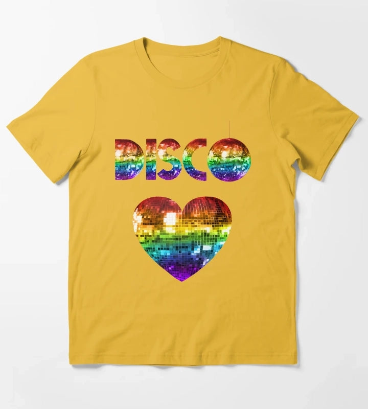 Rainbow Disco Love T-Shirt Yellow