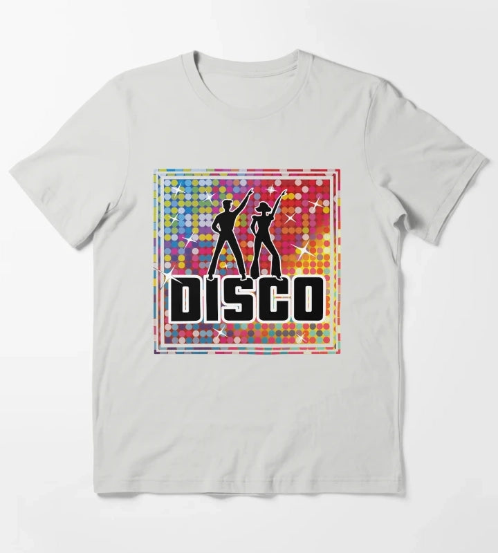 Rainbow Glitter Disco Ball Mosaics Sequin Pattern T-Shirt Light Grey