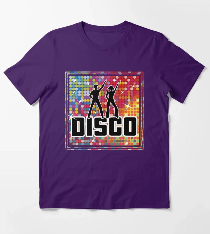 Rainbow Glitter Disco Ball Mosaics Sequin Pattern T-Shirt Purple