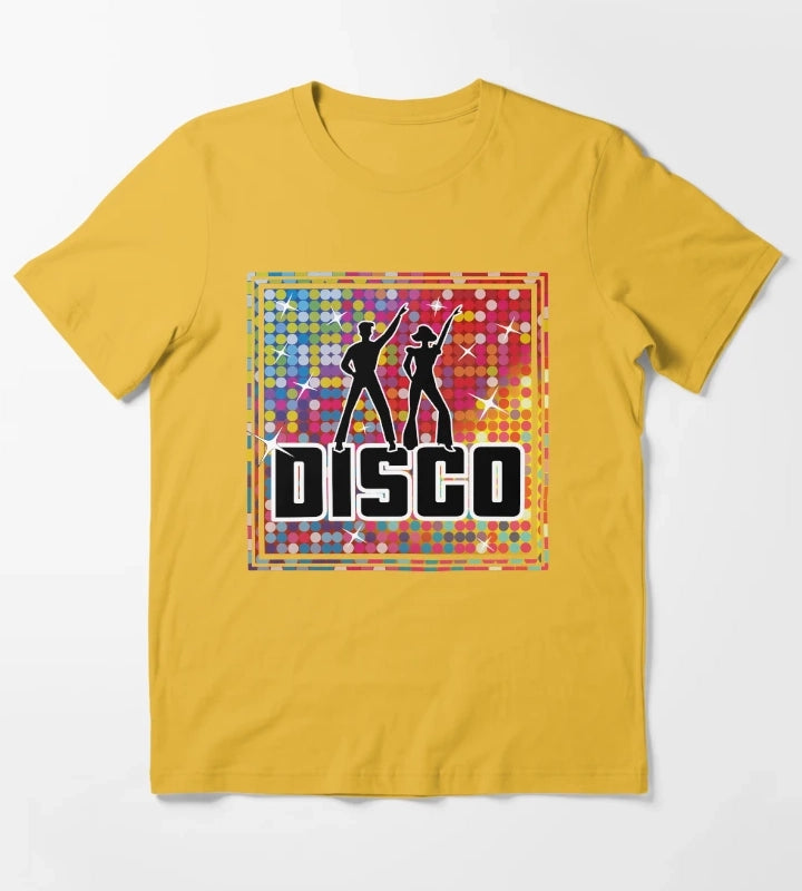 Rainbow Glitter Disco Ball Mosaics Sequin Pattern T-Shirt Yellow