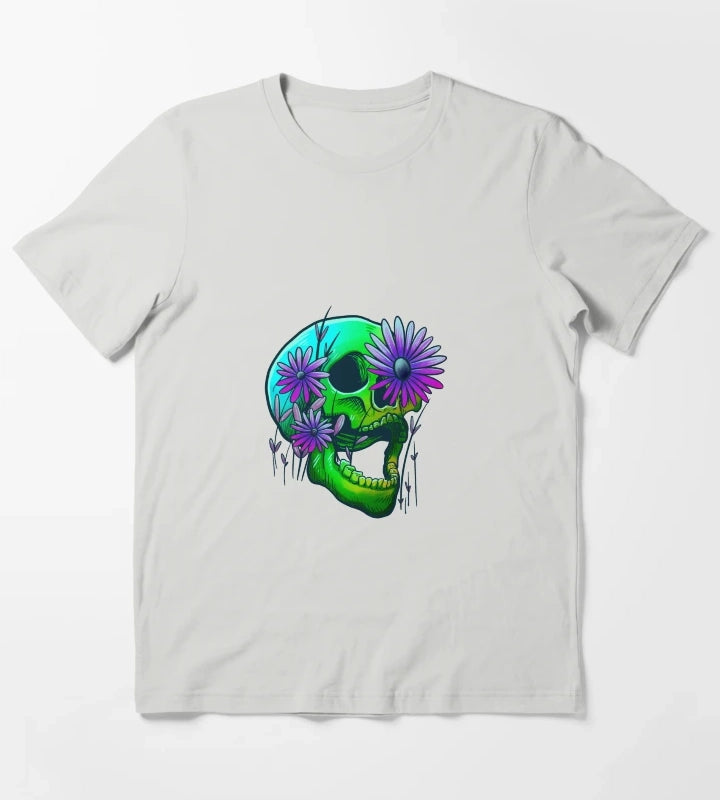 Rainbow Skull T-Shirt Light Grey