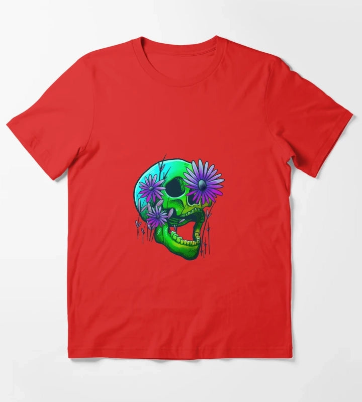 Rainbow Skull T-Shirt Red