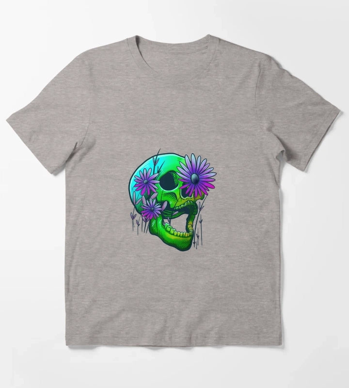 Rainbow Skull T-Shirt Heather Grey
