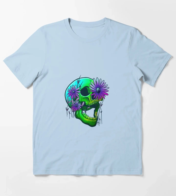 Rainbow Skull T-Shirt Sky Blue