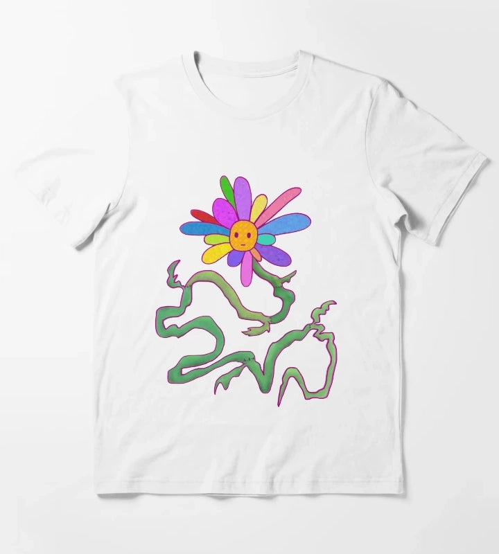 Rainbow SunPatch Flower T-Shirt White