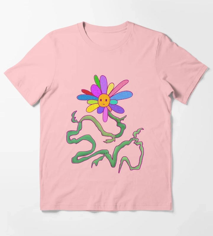 Rainbow SunPatch Flower T-Shirt Dark Grey