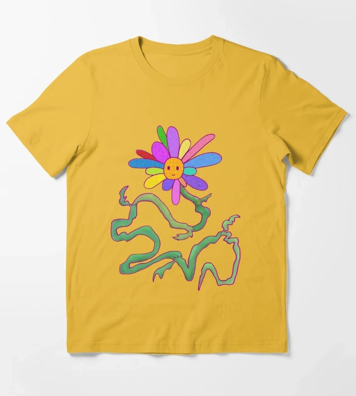 Rainbow SunPatch Flower T-Shirt Yellow
