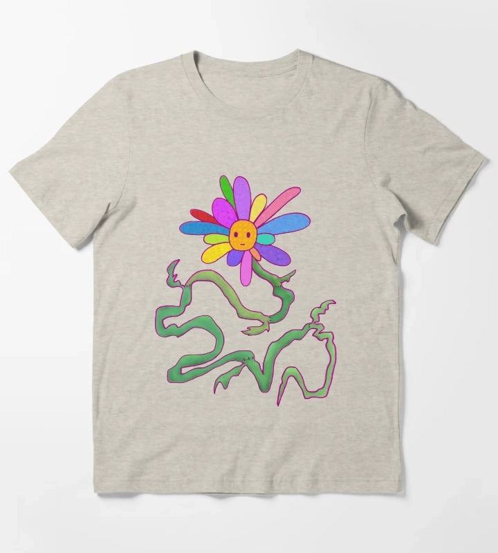 Rainbow SunPatch Flower T-Shirt Cream