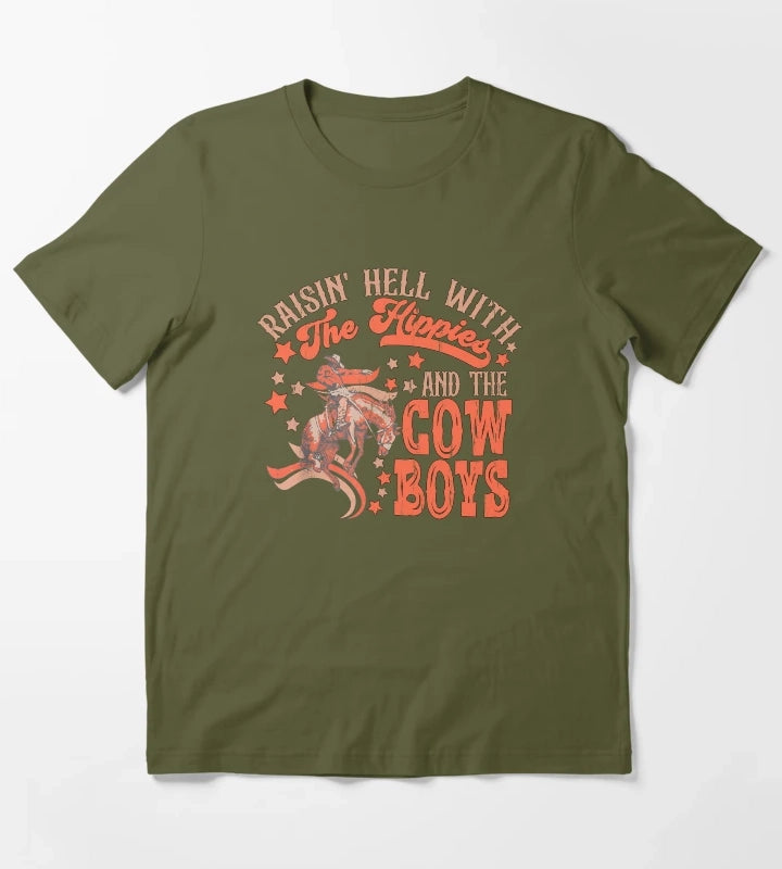 Raising Hell Since Birth T-Shirt Olive Green