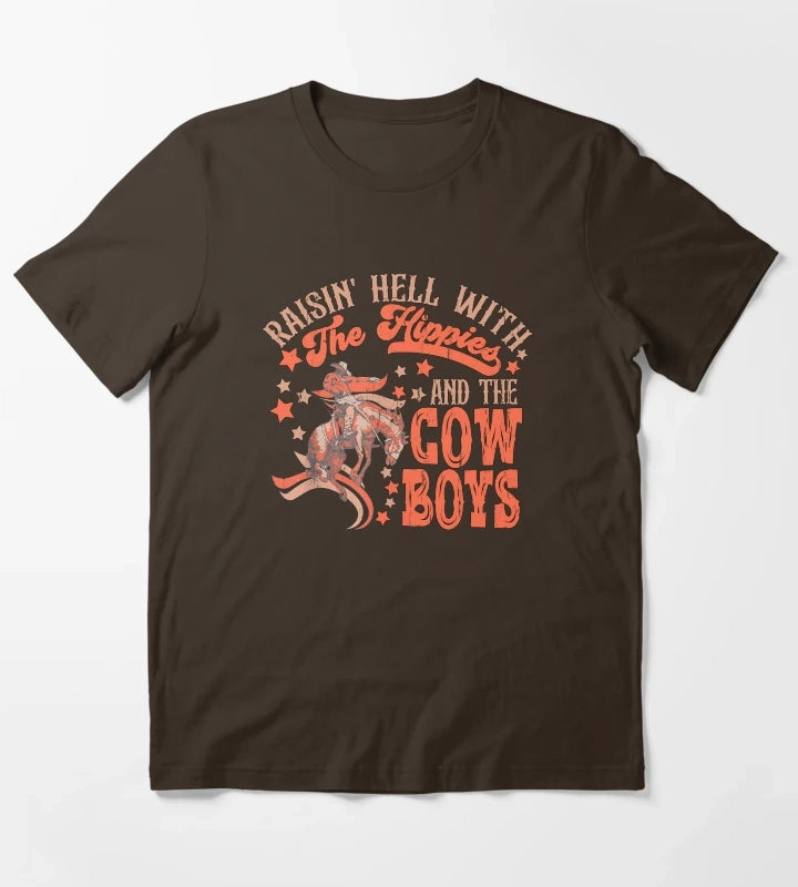 Raising Hell Since Birth T-Shirt Brown