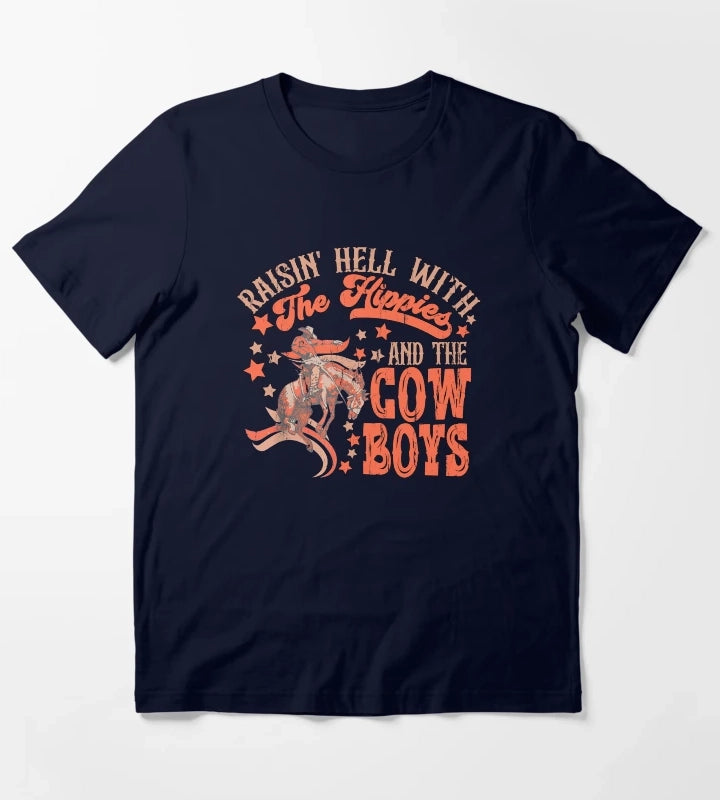 Raising Hell Since Birth T-Shirt Navy